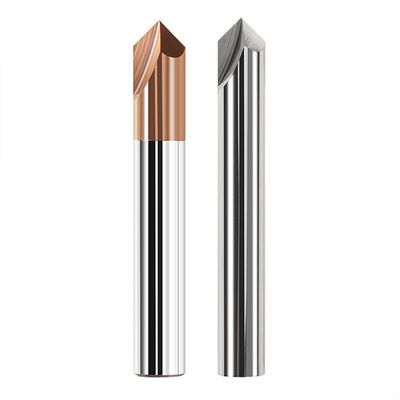 स्टील और एल्यूमीनियम मिश्र धातु में सपाट आकार के मशीनिंग के लिए 90° कोण और चाम्फर के साथ वोल्त्रम कार्बाइड एंड मिल