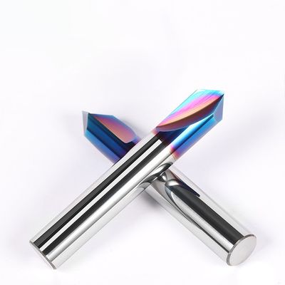 स्टेनलेस स्टील के लिए 90° कोण टंगस्टन कार्बाइड मिलिंग कटर के साथ 65° 2-फ्लूट चैम्फरिंग टूल