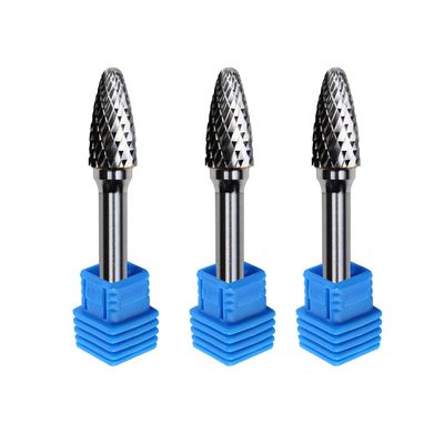 से ओवल एग C1225 6mm रोटरी फ्लेम शेप रोटेटिंग टंगस्टन कार्बाइड बर्स 8mm