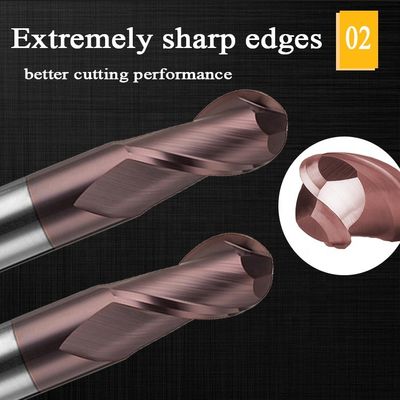 टंगस्टन स्टील कार्बाइड एल्यूमिनियम एंड मिल 200 मिमी 6 एचआरसी 55 राउंड आर 3 4 बांसुरी एचआरसी 45