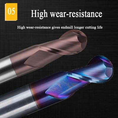 सीएनसी टंगस्टन कार्बाइड एंड मिल 2 मिमी 12 मिमी 6 मिमी 200 मिमी 6 बॉलनोज़ बॉल नाक मिलिंग कटर